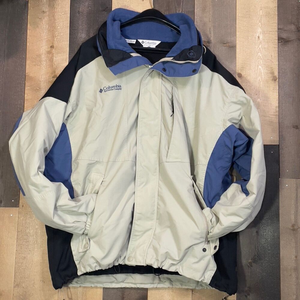 Columbia Boulder Ridge Men's XLT (Tall) Winter Coat Jacket w/ Liner TAN/BLUE